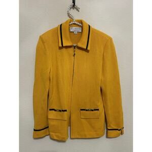 St.John Collection Women's Size 2 Yellow Jacket Santana Knit Blazer TINY FLAW